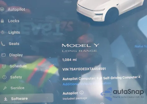 2026 Tesla Model Y z USA, uszkodzony, nr VIN 7SAYGDEDXTA454991